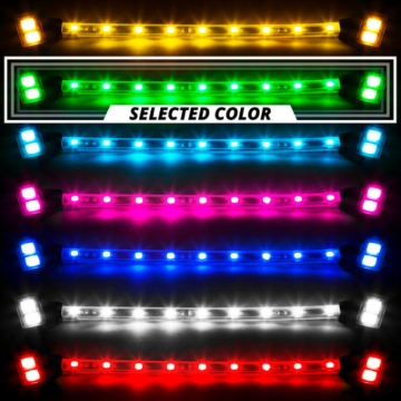 Picture of XK Glow Black - Motorcycle Highway Bar Switchback Driving Lights DRL Turnsignal