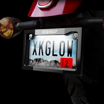 Picture of XK Glow Motorcycle License Plate Frame Light w/ White LED - Black
