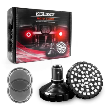 Picture of XK Glow Motorcycle Rear LED Turn Signal Kit - Bullet Style Smoked Lenses