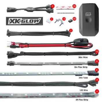 Picture of XK Glow Strip Million Color XKCHROME App Undercar Kit (8x24In Tube + 6x10In Strip + 4x36In)