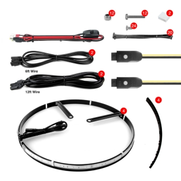 Picture of XK Glow Adjustable Wheel Ring Light Kit XKchrome App controlled w/ Turn Signal Function 4pc 15-18In