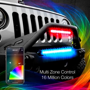 Picture of XK Glow RGBW Light Bar High Power Offroad Work/Hunting Light w/ Bluetooth Controller 14In
