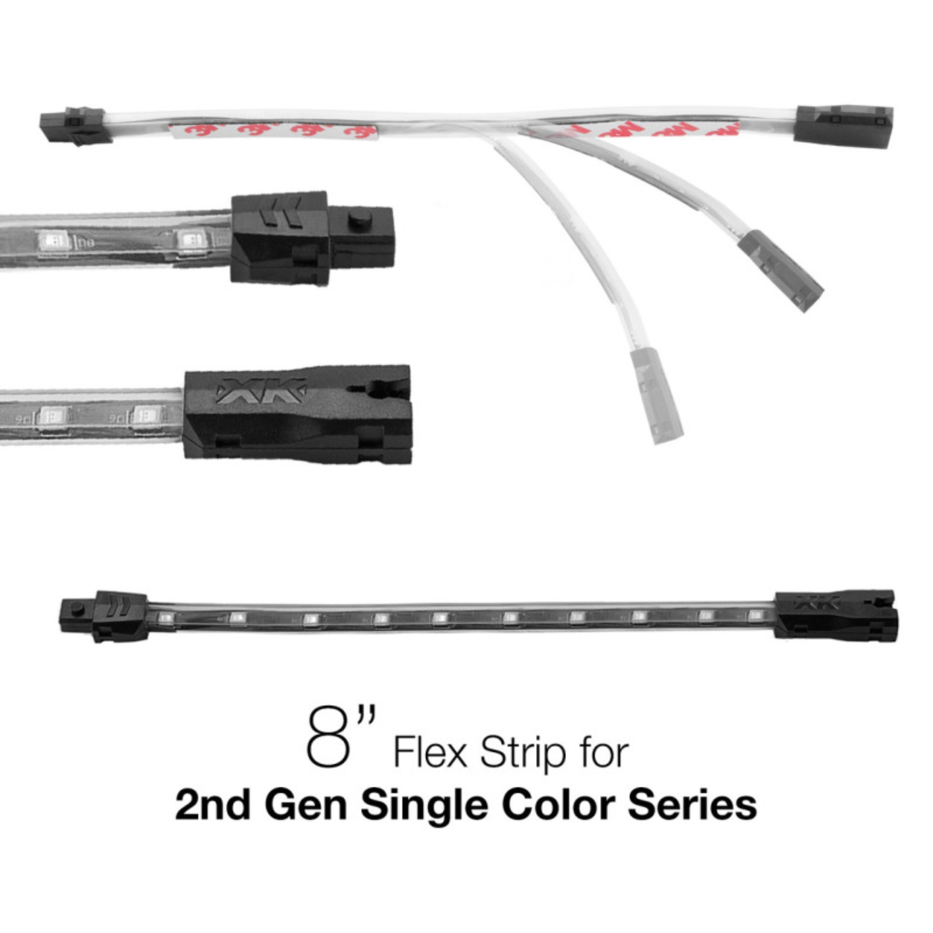 Picture of XK Glow Single Color 8in Flex Strip Single Color RED - 2nd Gen