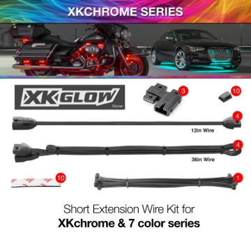 Picture of XK Glow Extension Wire Kit for XKchrome & 7 Color Series for Motorcycle