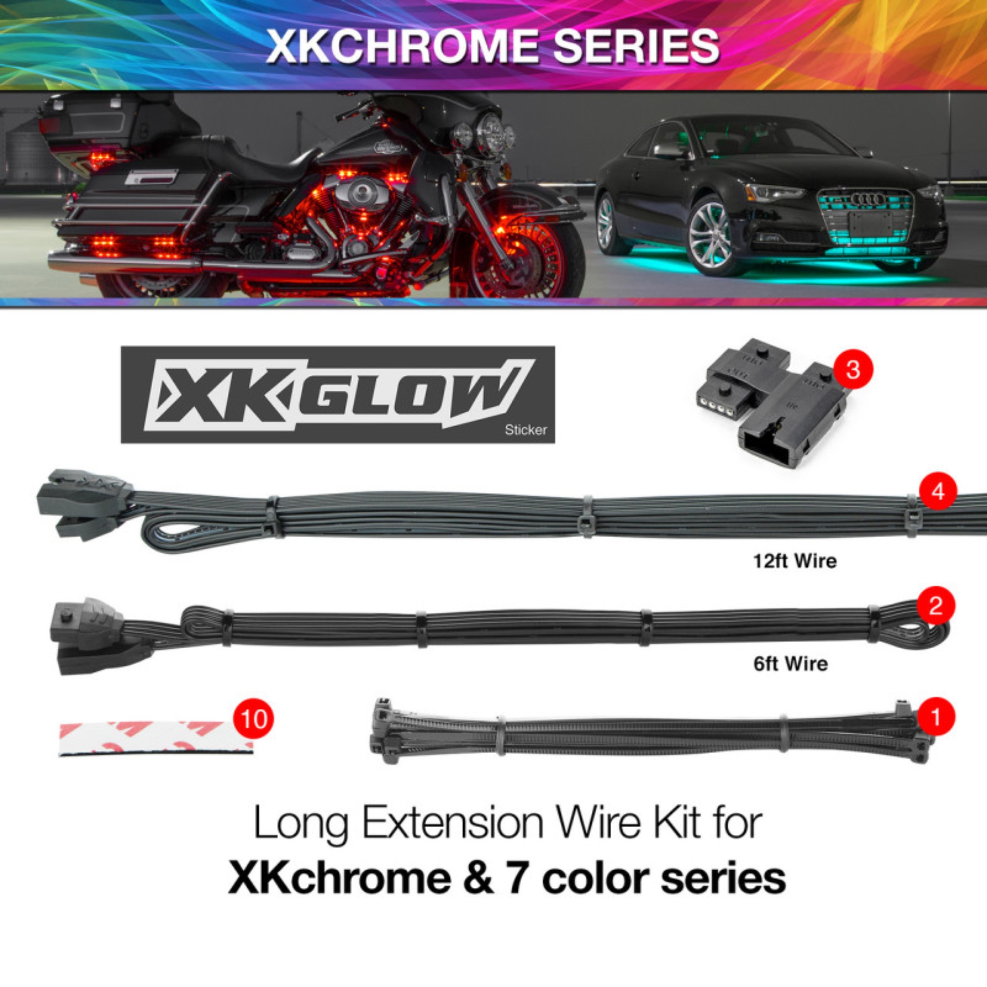 Picture of XKGLOW XKG Extension Wire Wiring Connectors - XK-4P-WIRE-KIT-CAR