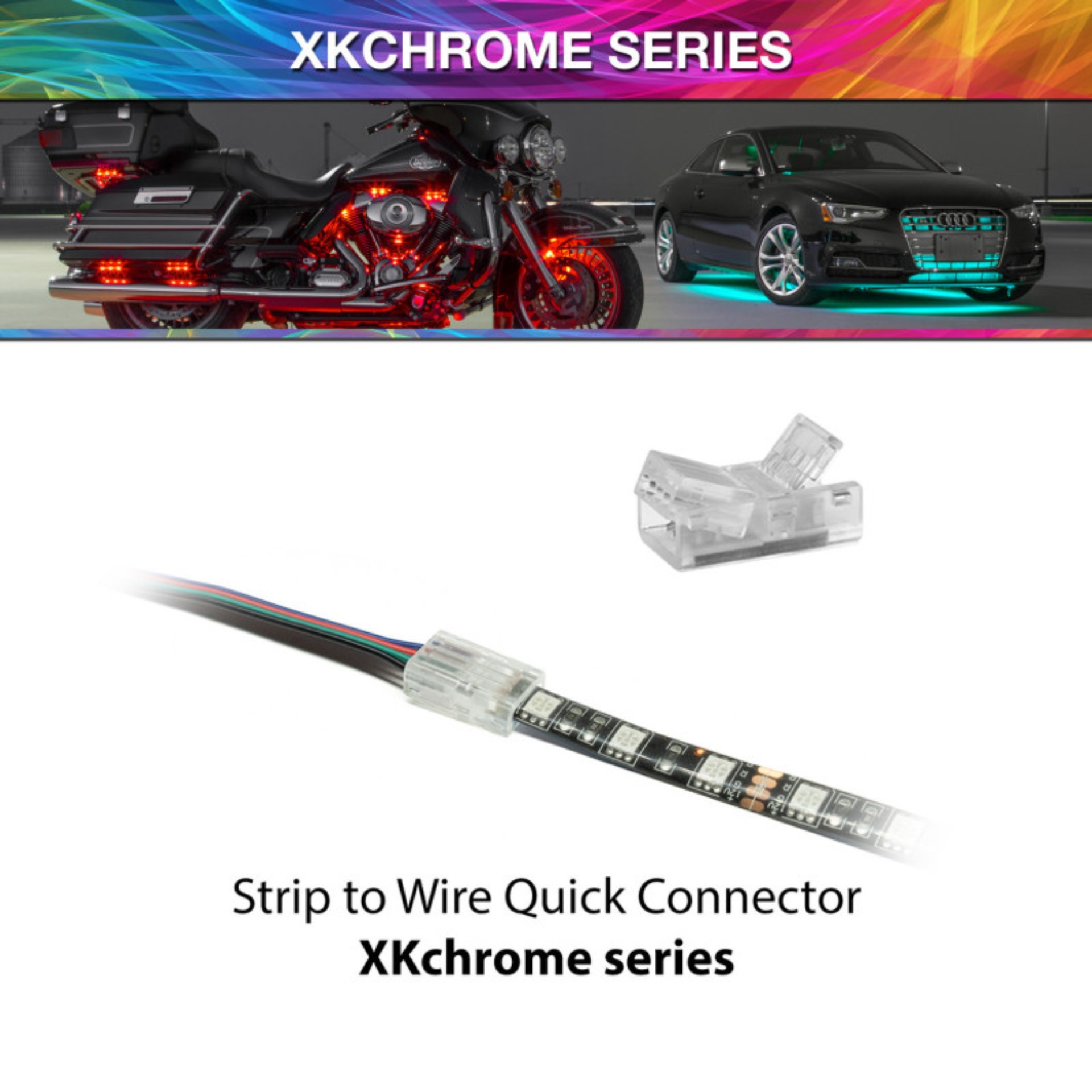 Picture of XK Glow 4 Pin Quick Connector- Strip to Wire XKchrome