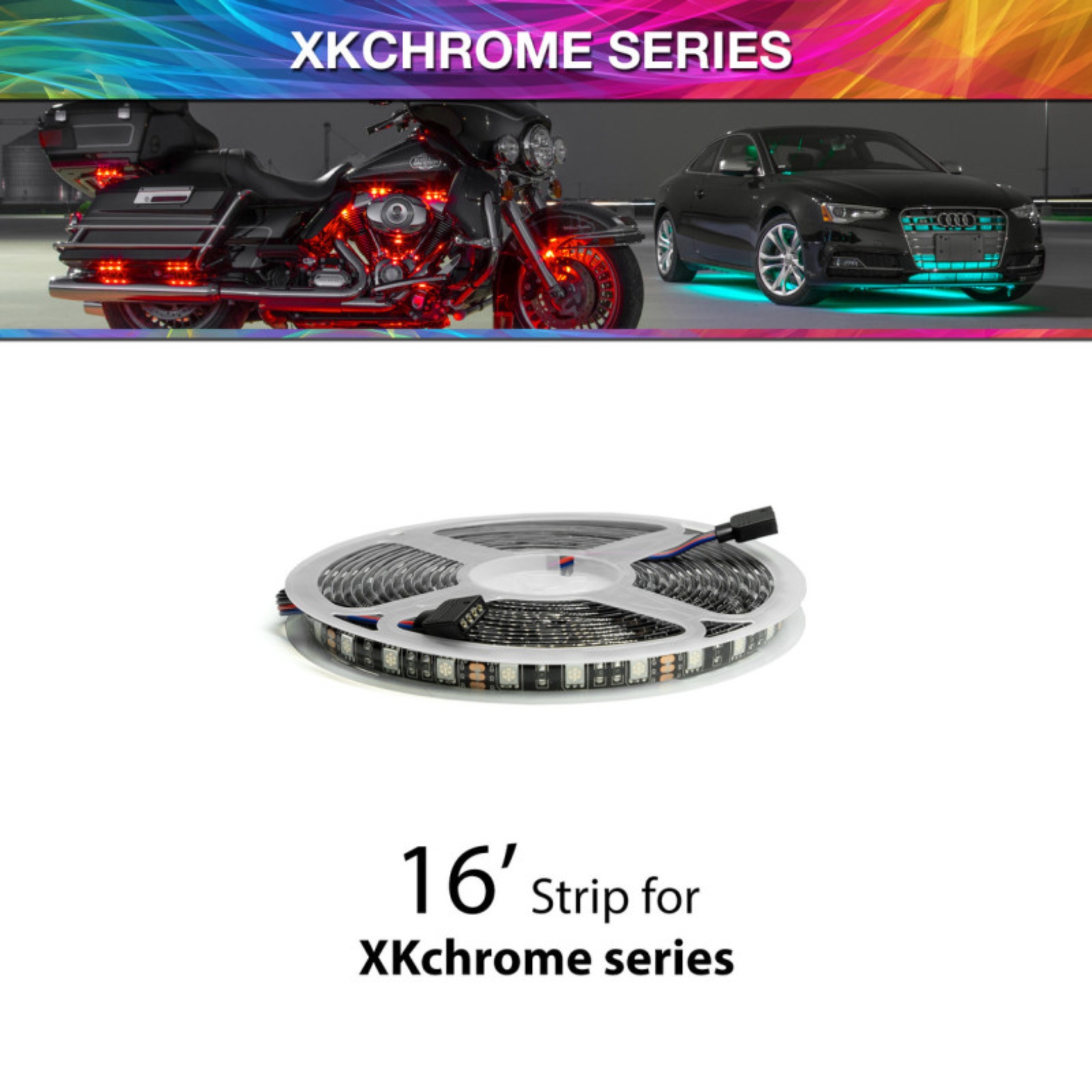 Picture of XK Glow 16ft cuttable RGB LED strip roll w/ weather resistant coating