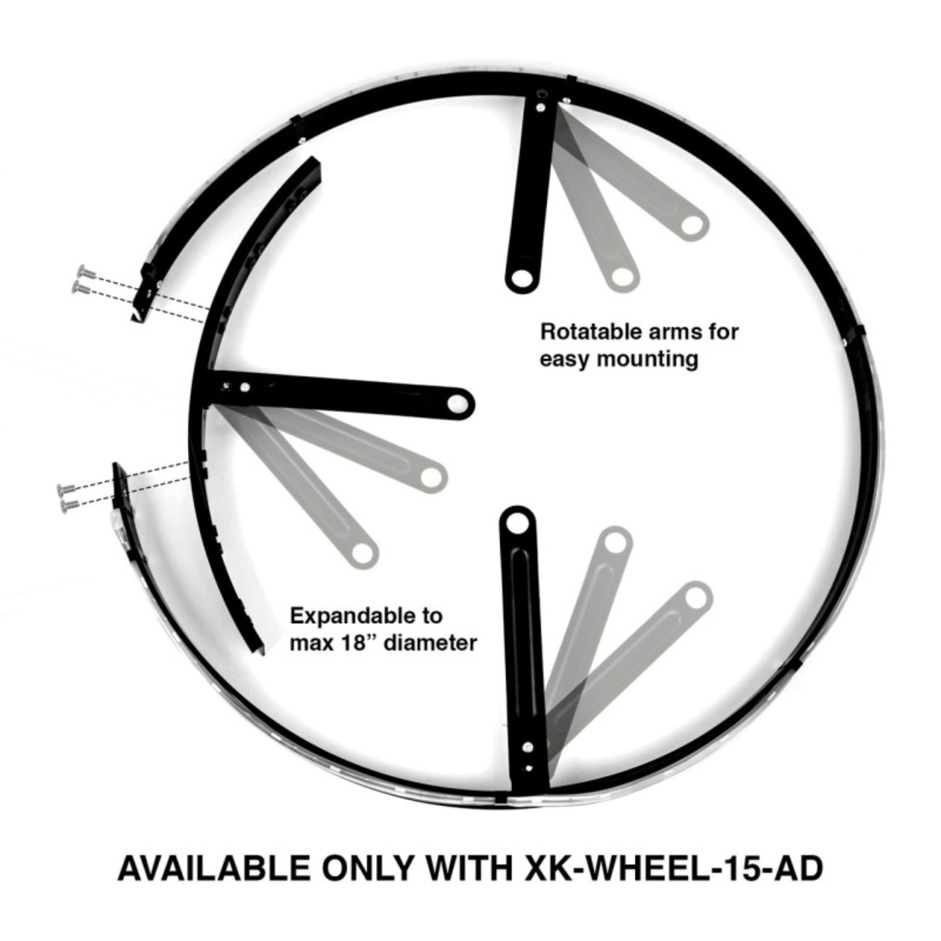 Picture of XK Glow Adjustable LED RGB 15In Wheel Ring Light 1pc