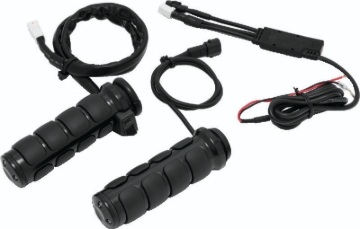 Picture of Kuryakyn Heated ISO Grips Throttle-By-Wire Gloss Black