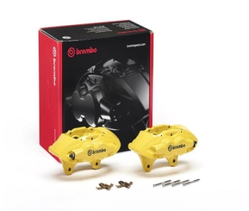 Picture of Brembo OE 16-21 BMW M2/15-18 M3/15-20 M4 Hydraulic Front X-Style Brake Calipers - Yellow