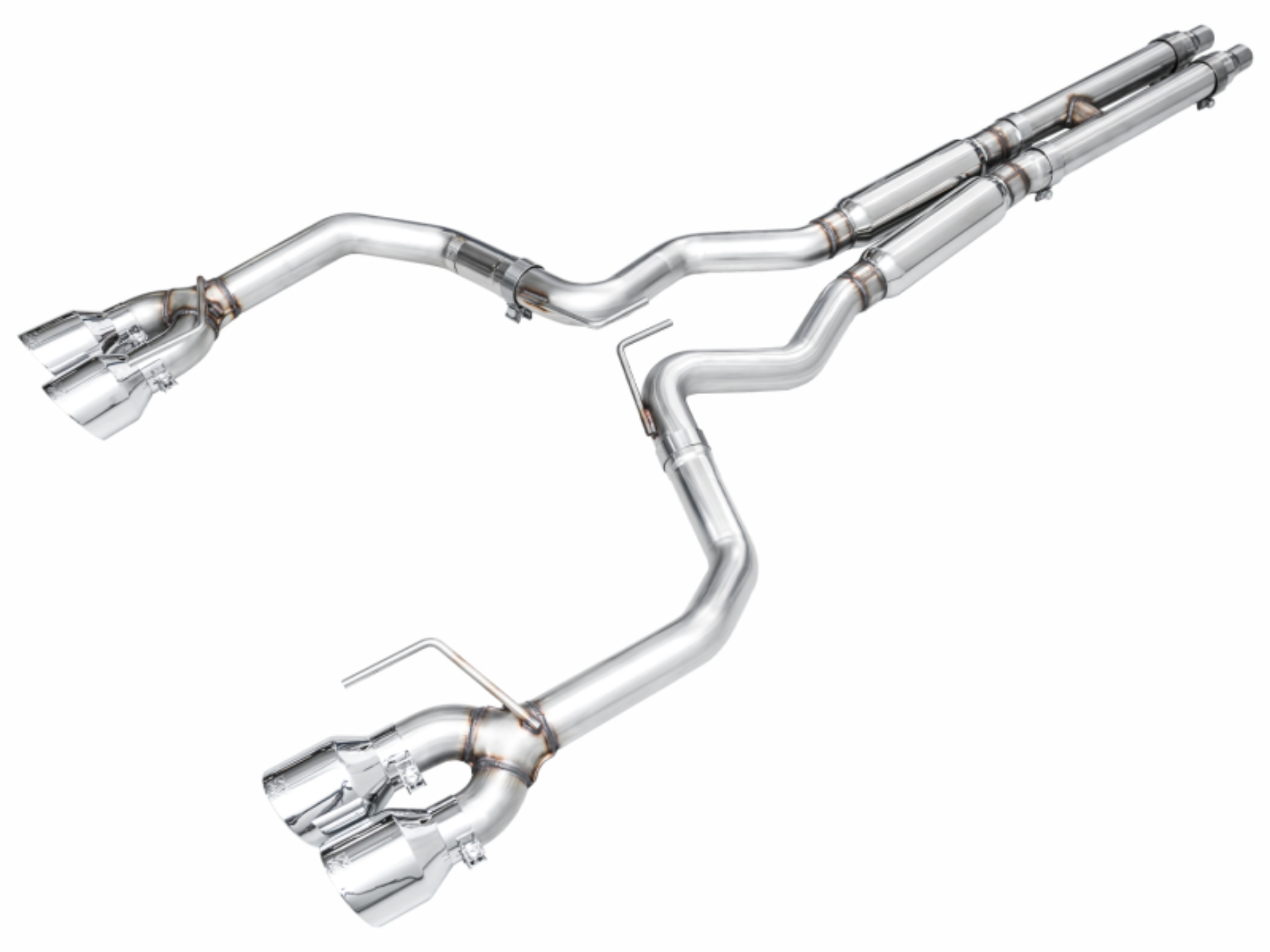 Picture of AWE 2024 Ford Mustang Dark Horse S650 RWD Track Edition Cat-Back Exhaust w/ Quad Chrome Silver Tips