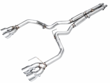 Picture of AWE 2024 Ford Mustang GT Fastback S650 RWD Track Edition Cat-Back Exhaust w/ Quad Chrome Silver Tips