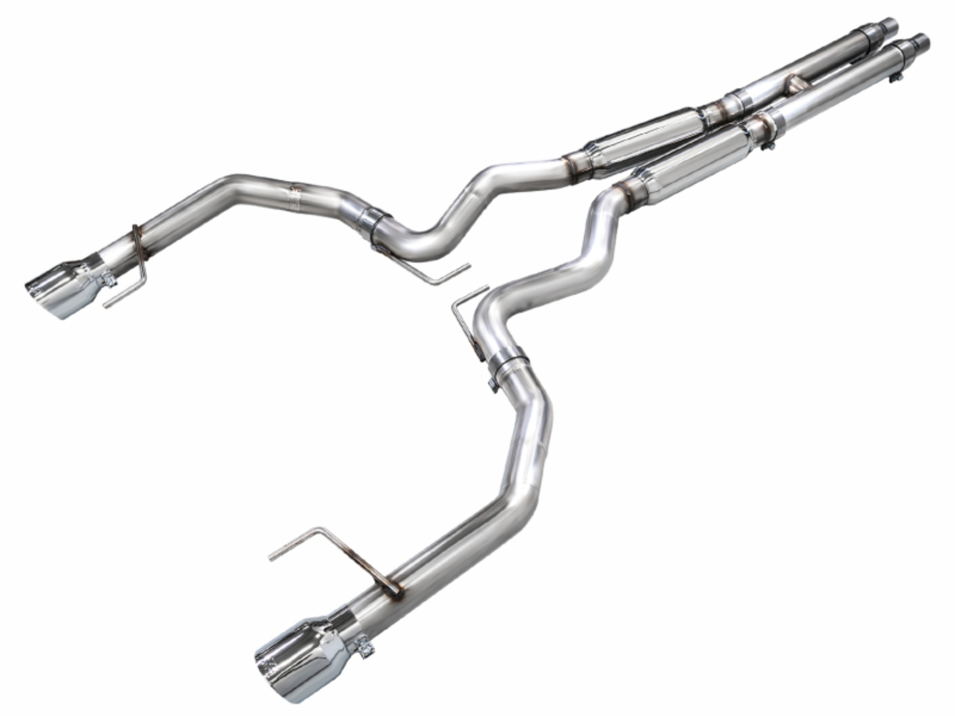 Picture of AWE 2024 Ford Mustang GT Fastback S650 RWD Track Edition Cat-Back Exhaust w/ Dual Chrome Silver Tips