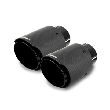 Picture of Mishimoto 2x Carbon Fiber Muffler Tip 2.5in Inlet 3.5in Outlet Black