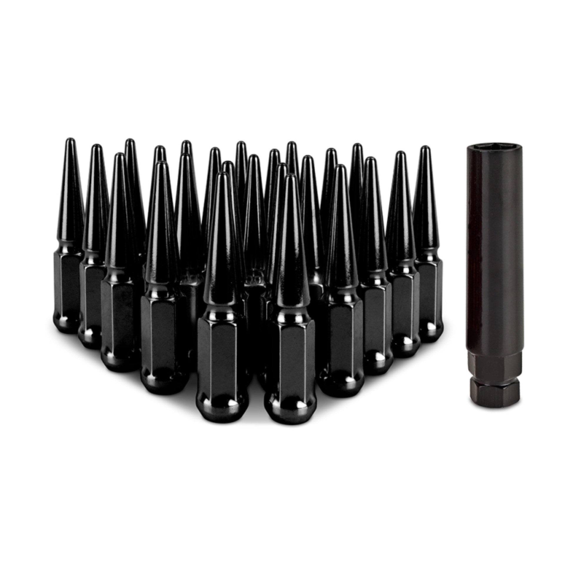 Picture of Mishimoto Mishimoto Steel Spiked Lug Nuts M14 x 1.5 24pc Set Black