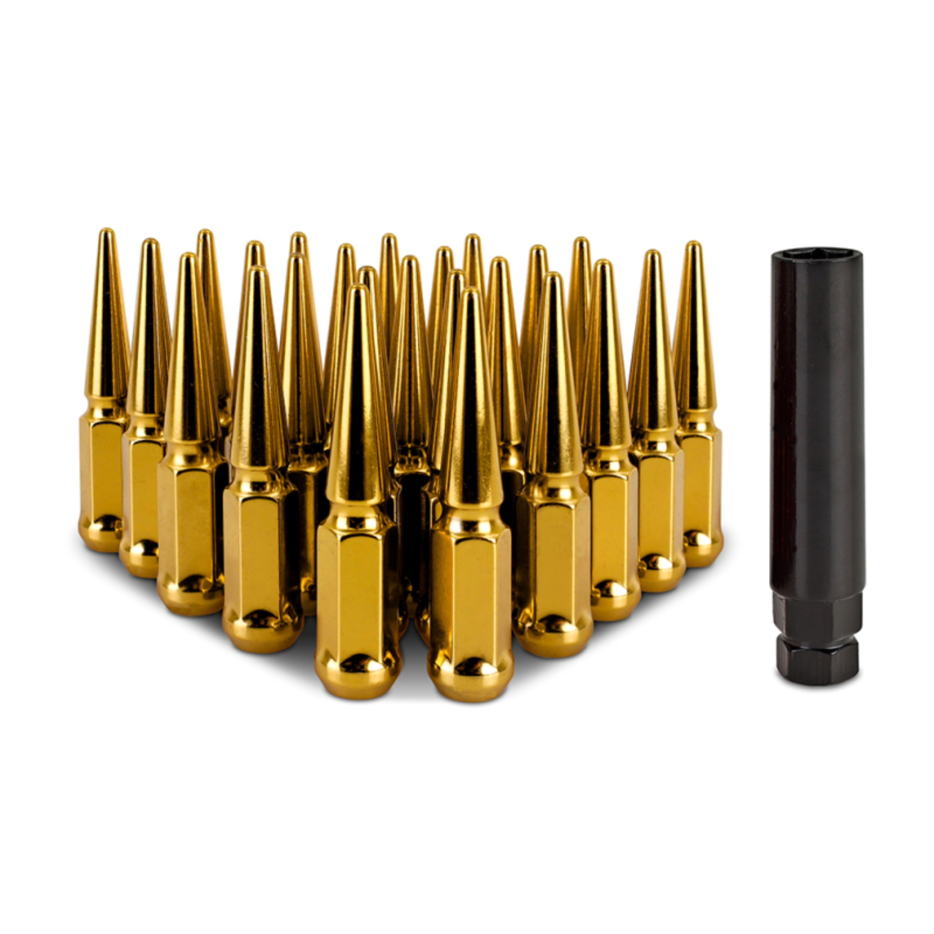 Picture of Mishimoto Mishimoto Steel Spiked Lug Nuts M14 x 1.5 24pc Set Gold
