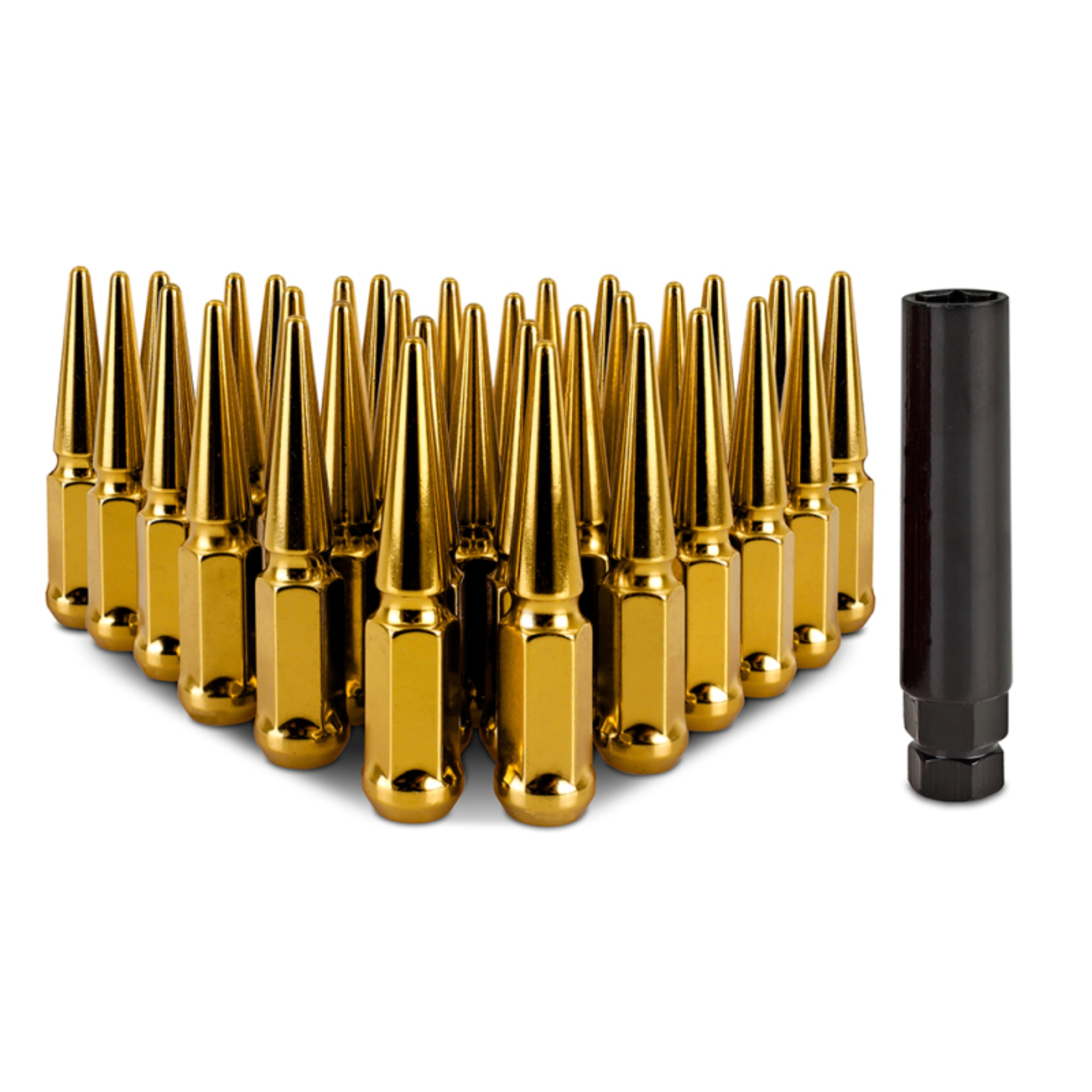 Picture of Mishimoto Mishimoto Steel Spiked Lug Nuts M14 x 1.5 32pc Set Gold