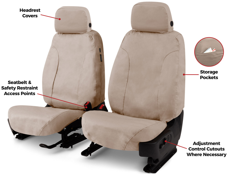 Picture of Covercraft 10-19 Subaru Outback Polycotton SeatSaver Custom Second Row Seat Covers - Taupe