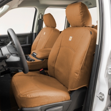 Picture of Covercraft 23-24 Ford Super Duty Carhartt PrecisionFit Custom Front Row Seat Covers - Brown