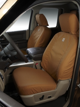 Picture of Covercraft 19-22 Ford F150 Carhartt SeatSaver Custom Second Row Seat Covers - Brown
