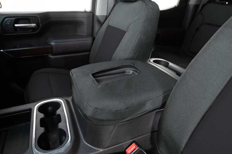 Picture of Covercraft 17-22 Ford F250/F350/F450/F550 Endura PrecisionFit Front Row Seat Covers - Blk/Charcoal