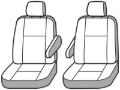 Picture of Covercraft 10-15 Mercedes-Benz Sprinter Polycotton SeatSaver Front Row Seat Covers - Misty Grey