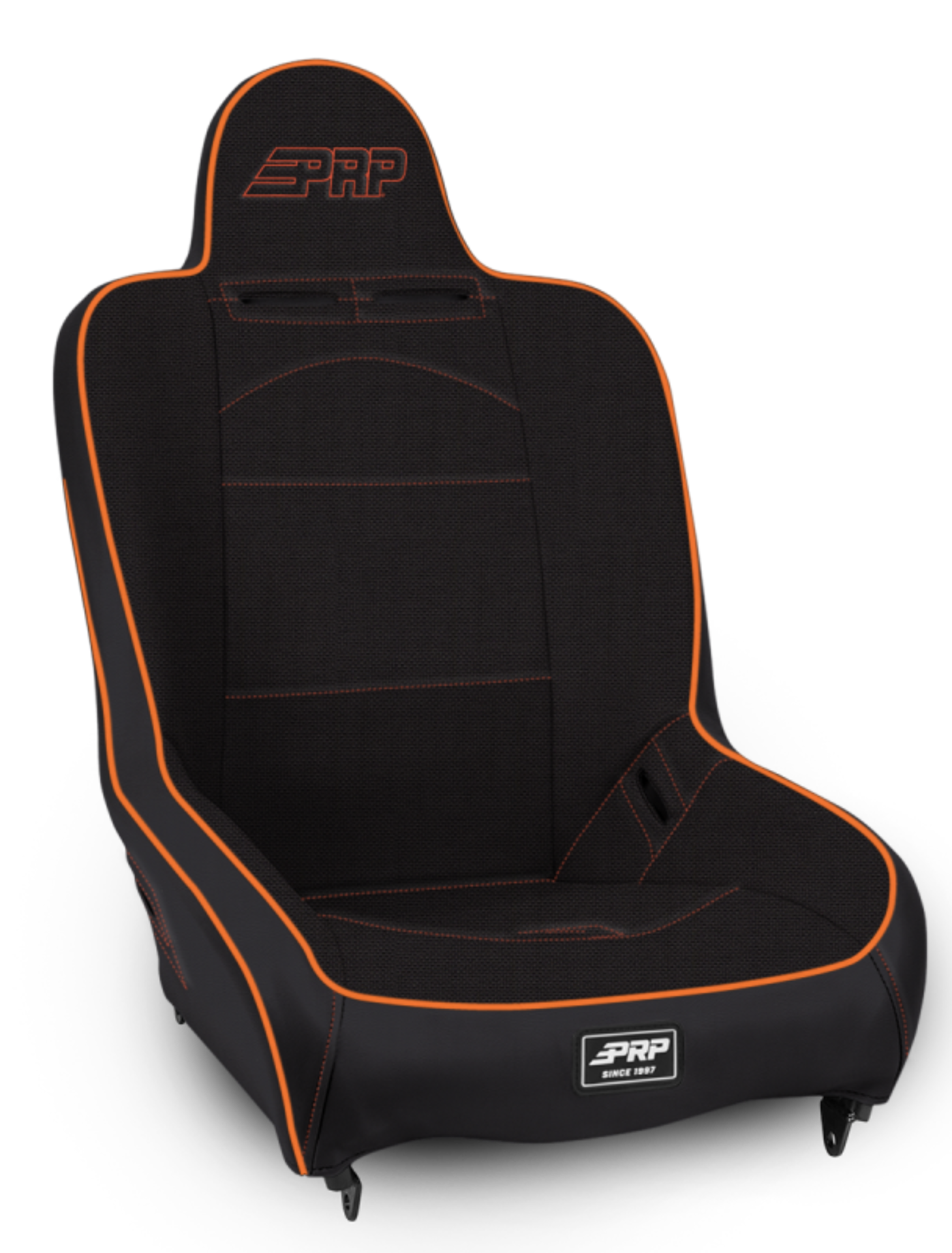 Picture of PRP Premier High Back Suspension Seat- Black/Orange Tweed