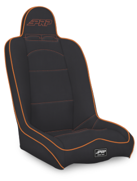 Picture of PRP Daily Driver High Back Suspension Seat- Black/Orange Vinyl