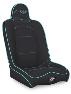 Picture of PRP Daily Driver High Back Suspension Seat- Black/Teal Vinyl