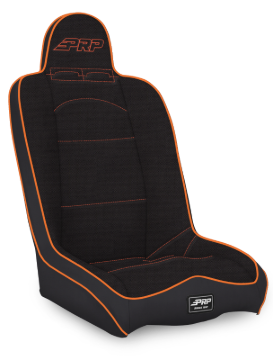 Picture of PRP Daily Driver High Back Suspension Seat- Black/Orange Tweed