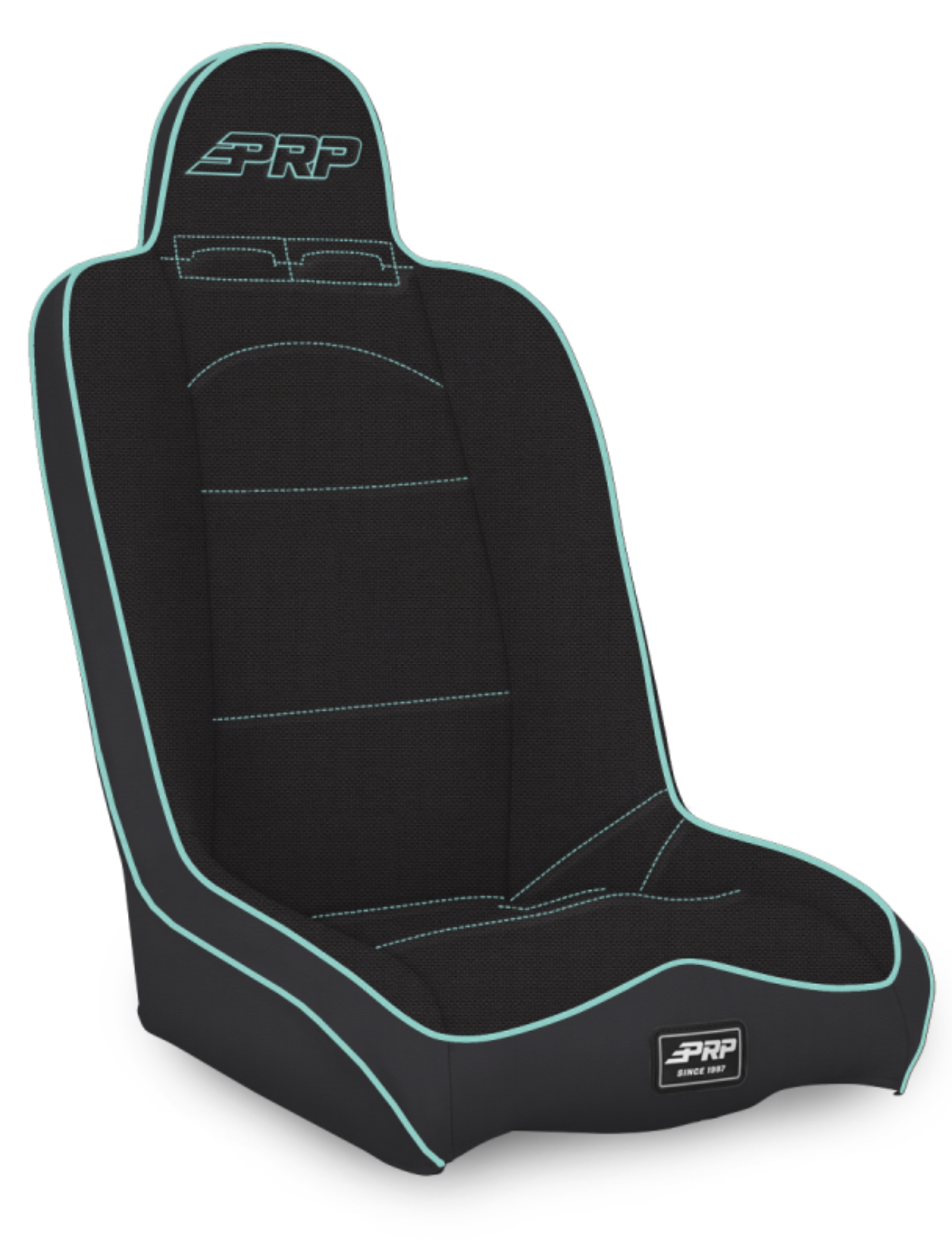 Picture of PRP Daily Driver High Back Suspension Seat- Black/Teal Tweed