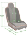 Picture of PRP Daily Driver High Back Suspension Seat- Black/Orange Vinyl