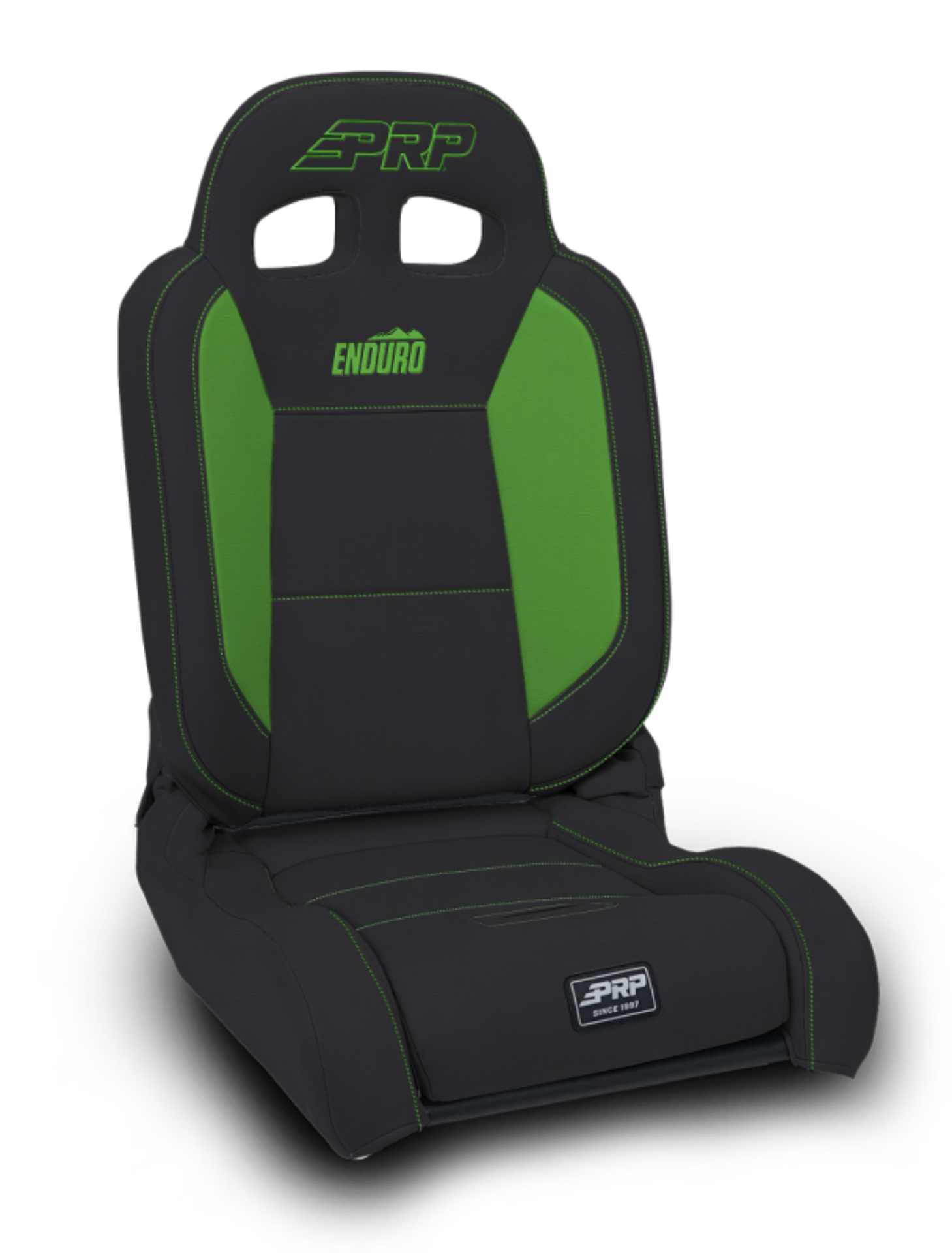 Picture of PRP EnduroDaily Reclining Suspension Seat - Black/Green Vinyl - Driver