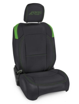Picture of PRP Jeep Wrangler JL Front Seat Covers - 2 door- with Molle Back (Pair) - Black/Green