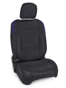 Picture of PRP Jeep Wrangler JL Front Seat Covers - 2 door- with Molle Back (Pair) - Black/Purple