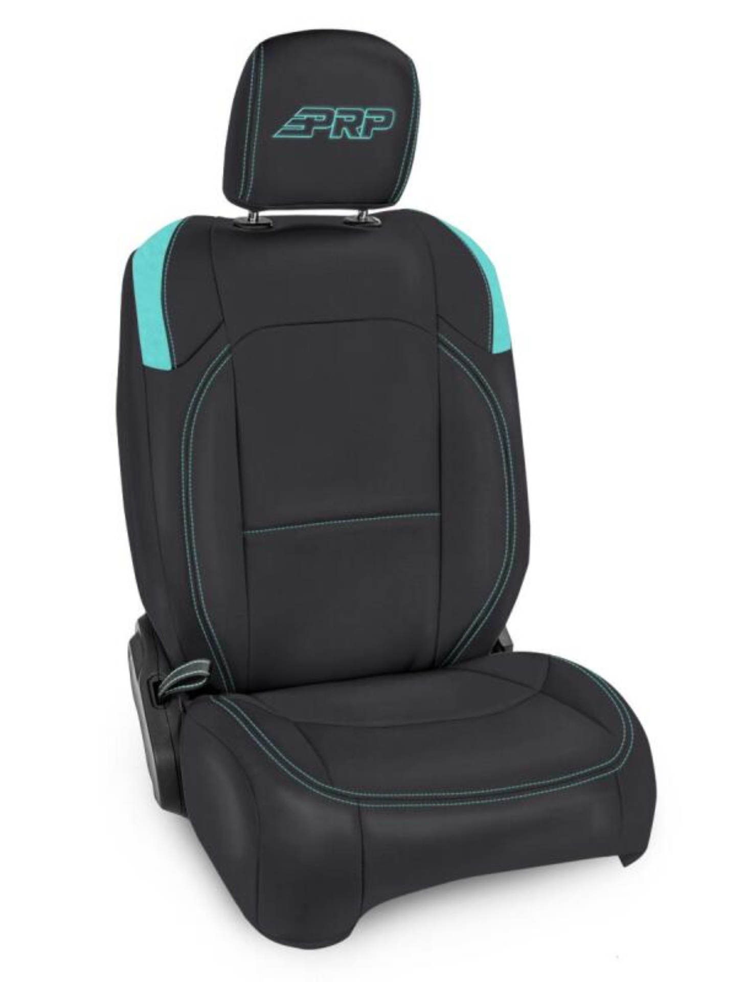 Picture of PRP Jeep Wrangler JL Front Seat Covers - 2 door- with Molle Back (Pair) - Black/Teal