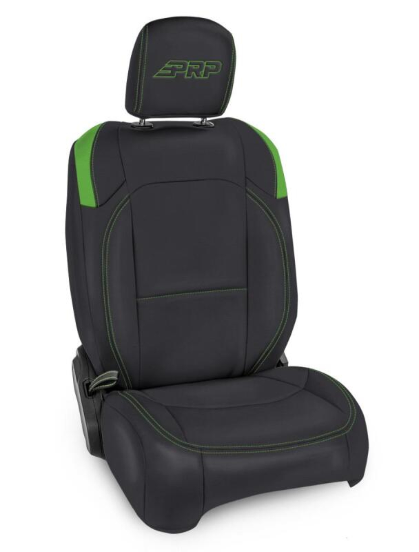 Picture of PRP Jeep Wrangler JL Front Seat Covers Jeep Gladiator JT- with Molle Back (Pair) - Black/Green