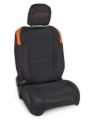 Picture of PRP Jeep Wrangler JL Front Seat Covers Jeep Gladiator JT- with Molle Back (Pair) - Black/Orange