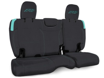 Picture of PRP Jeep Wrangler JL Rear Bench Covers - 2 door - Black/Teal