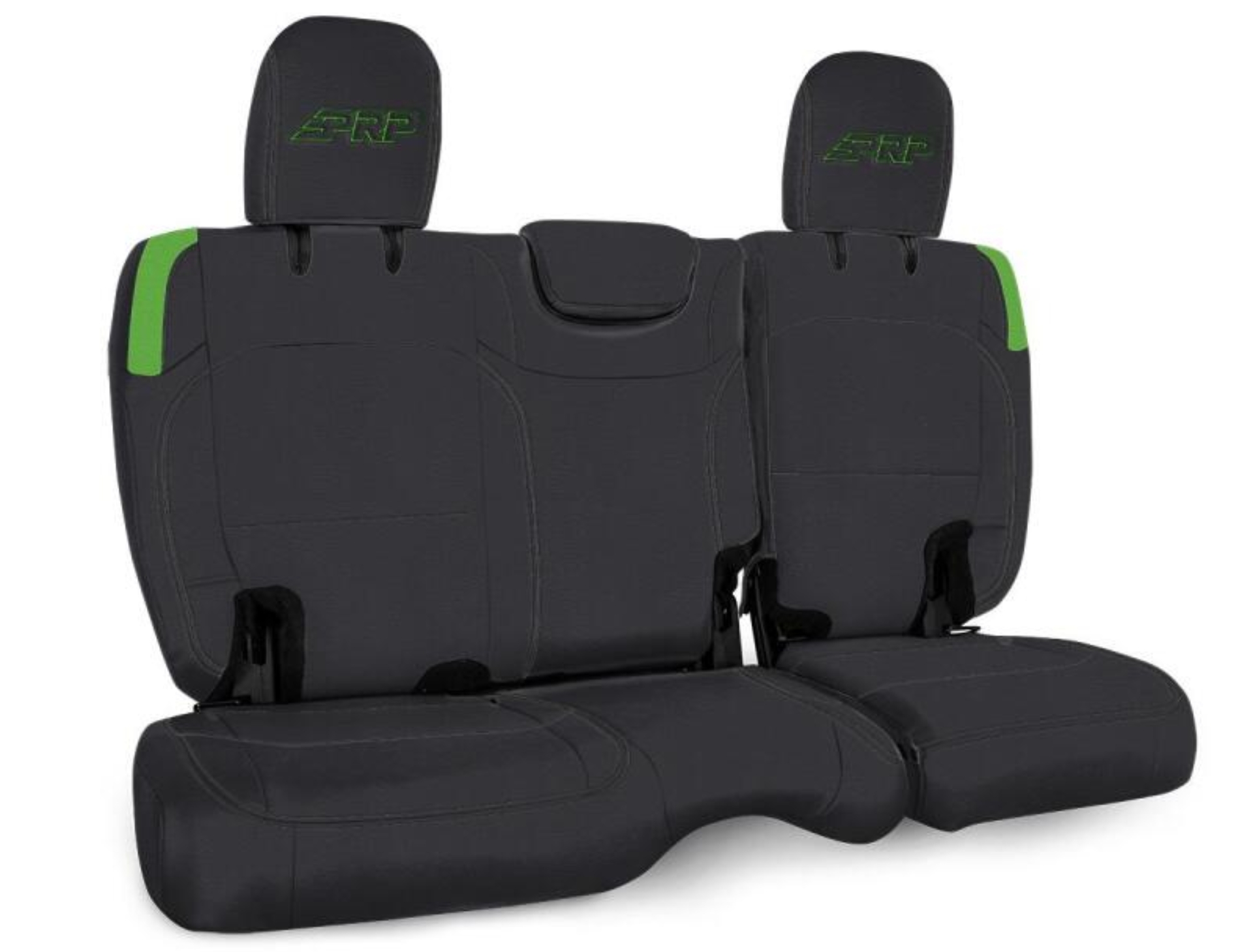 Picture of PRP Jeep Wrangler JL Rear Bench CoversU - 4 door with no armrest - Black/Green