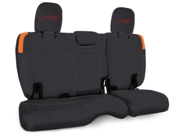 Picture of PRP Jeep Wrangler JL Rear Bench Covers - 2 door - Black/Orange