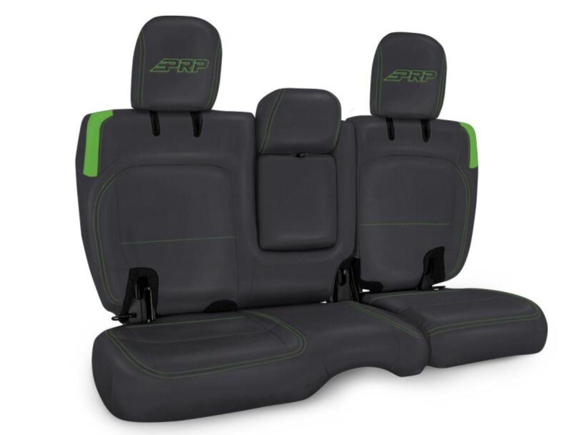 Picture of PRP Jeep Wrangler JL Rear Bench CoversU - 4 door with Armrest - Black/Green