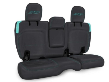 Picture of PRP Jeep Wrangler JL Rear Bench CoversU - 4 door with Armrest - Black/Teal