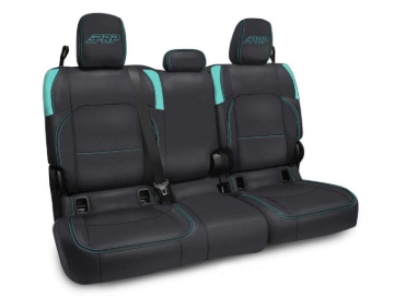 Picture of PRP Jeep Wrangler JT Rear Bench Covers - with no Armrest - Black/Teal
