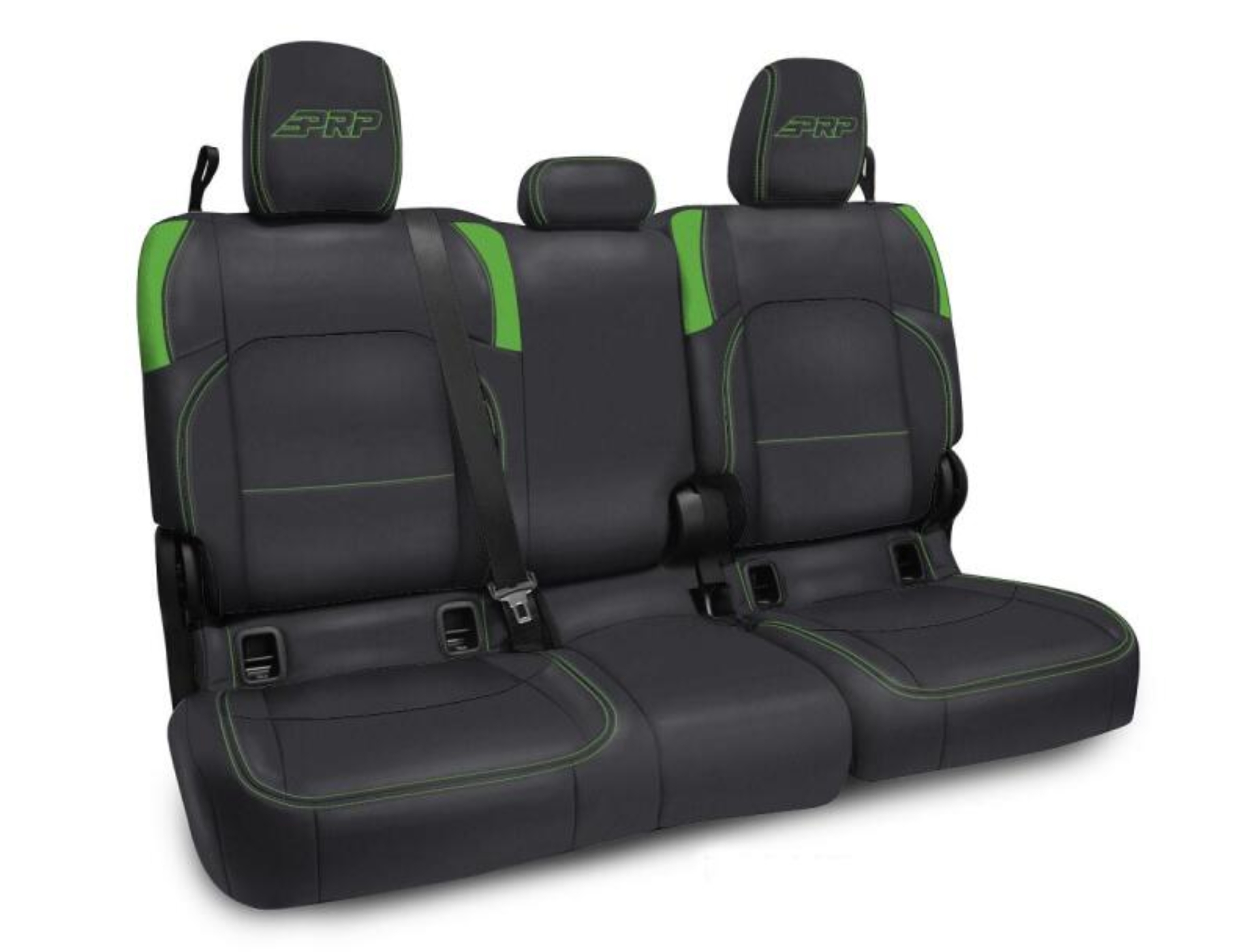 Picture of PRP Jeep Wrangler JT Rear Bench Covers - with no Armrest - Black/Green