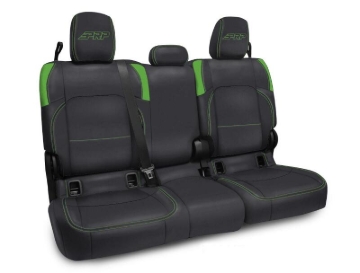 Picture of PRP Jeep Wrangler JT Rear Bench Covers - with no Armrest - Black/Green