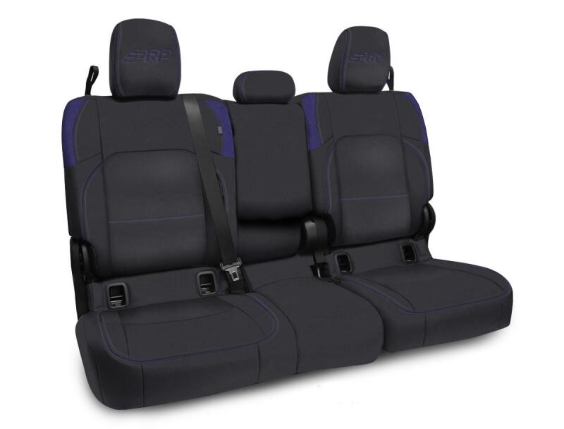 Picture of PRP Jeep Wrangler JT Rear Bench Covers - with Armrest - Black/Purple