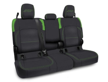 Picture of PRP Jeep Wrangler JT Rear Bench Covers - with Armrest - Black/Green