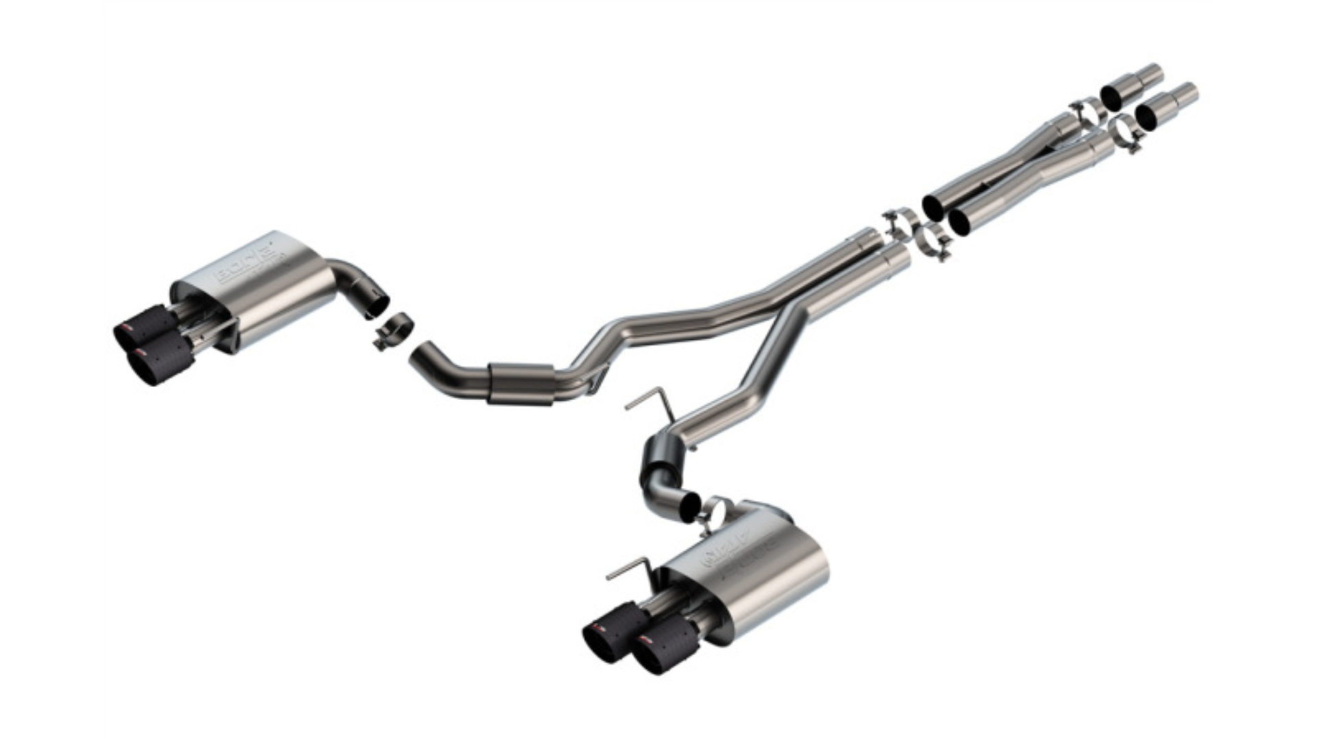 Picture of Borla 2024 Ford Mustang GT 5.0L V8 3 in ATAK Catback Non-Active Exhaust- Carbon Fiber Quad Tip