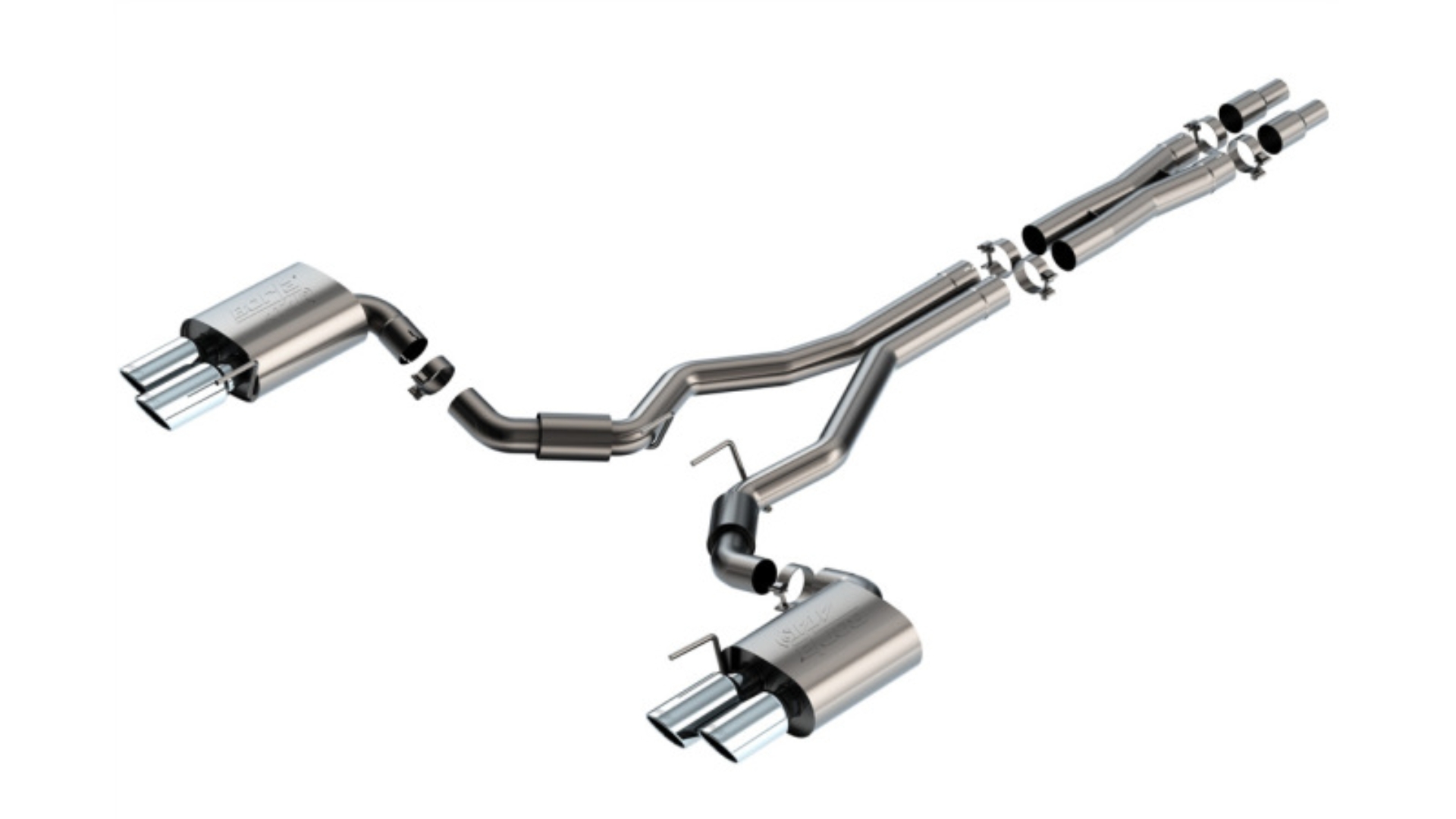 Picture of Borla 2024 Ford Mustang GT 5.0L V8 3 in ATAK Catback Non-Active Exhaust- Chrome Quad Tip